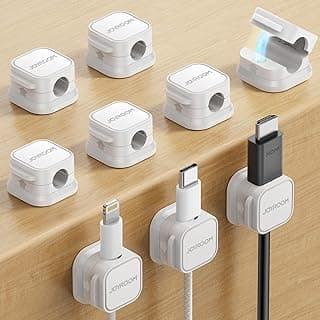 9 Pack Magnetic Cable Clips [Cable Smooth Adjustable] Cord Holder, Under Desk Cable Management, JOYROOM Adhesive Wire Holder Keeper Organiz...