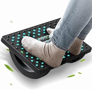 CasaZenith Foot Rest for Under Desk at Work - Ergonomic Foot Stools for Under Office Desk - Rocking Footrest with Roller Massager - Leg Res...
